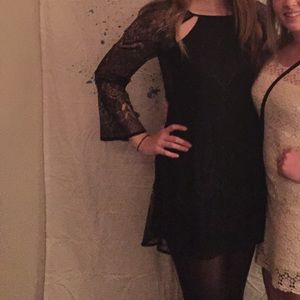 Black Long Sleeve Lacy Dress